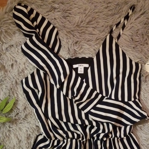 Bar III Striped Jumpsuit Blue Polish Navy M - Picture 4 of 7